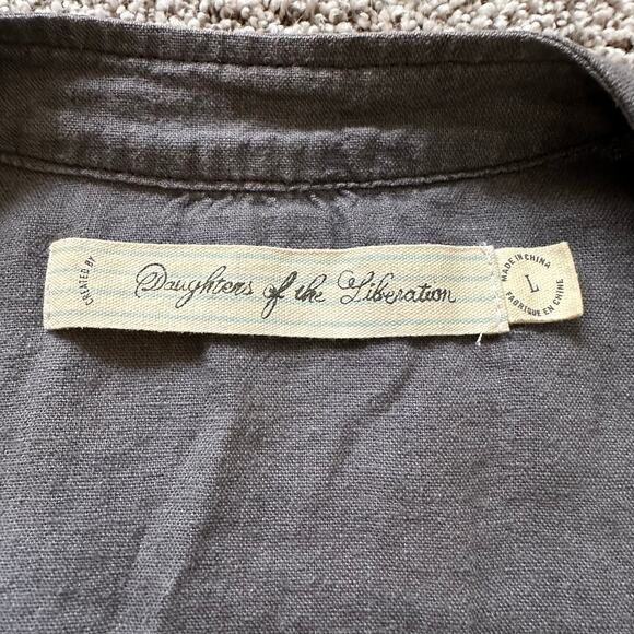 Daughters of the Liberation Anthropologie gray open front jacket size L - Picture 6 of 12